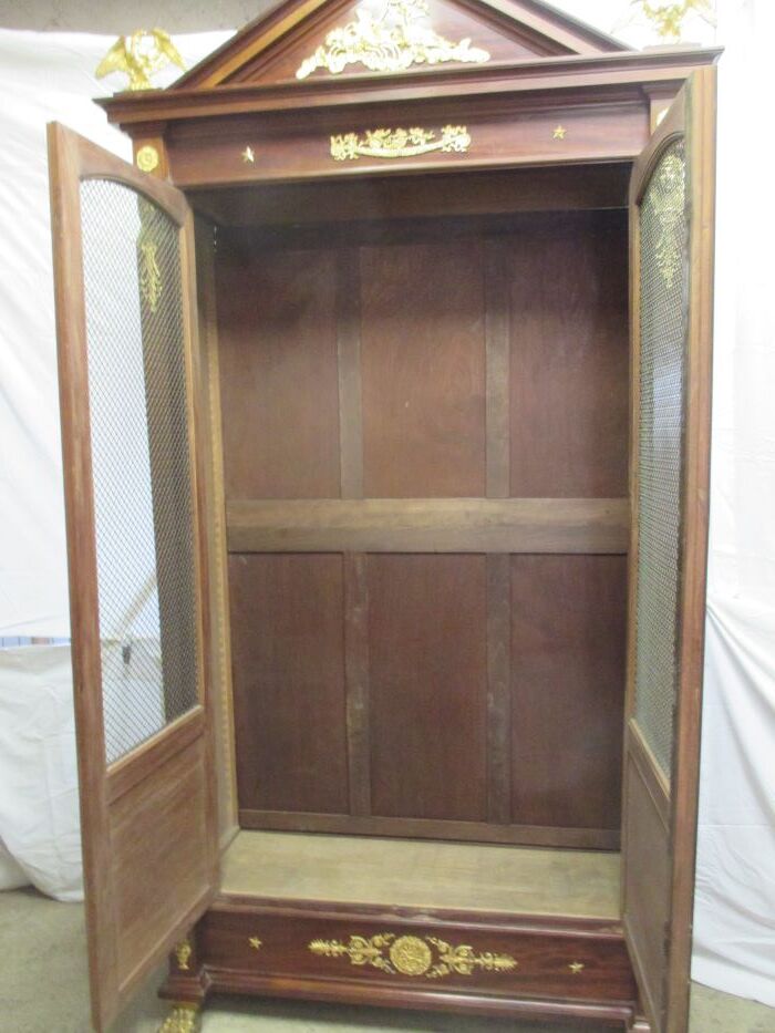 Acajou Library of Cuba Scd Empire decorated with 50 gilded bronzes