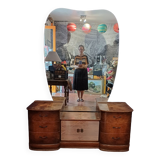 Dressing table large mirror free form vintage 1950