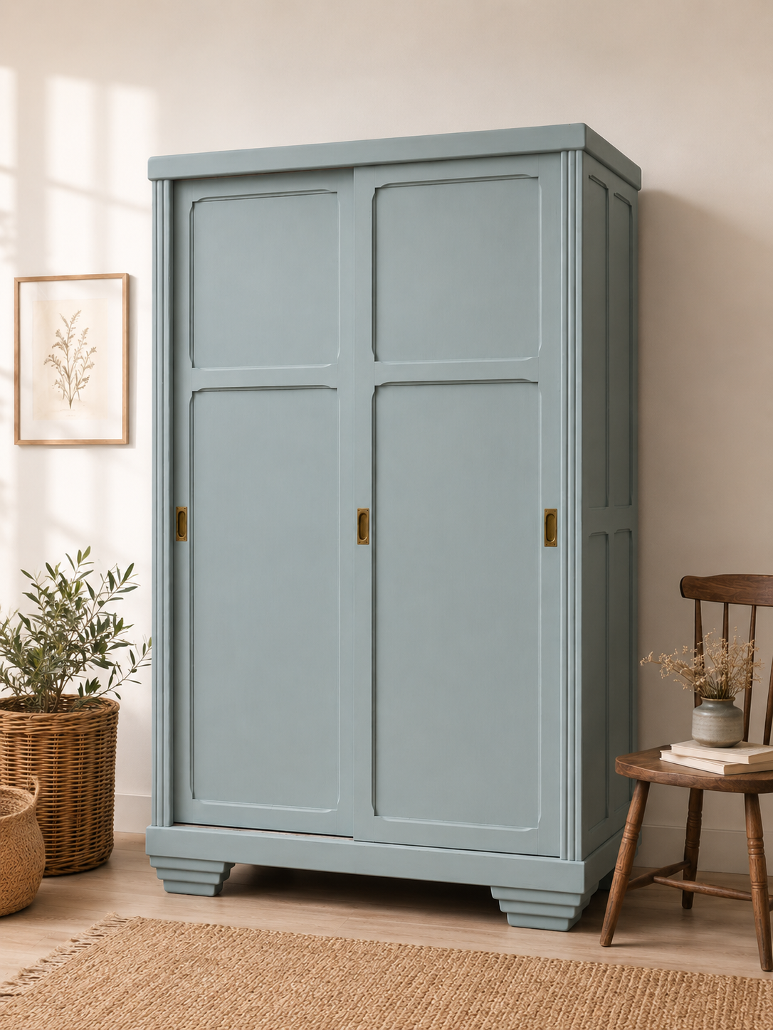 Parisian Art Deco wardrobe with sliding doors.