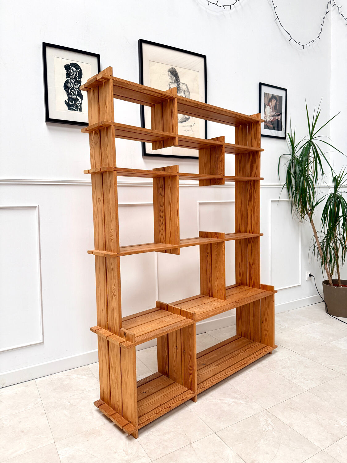 Vintage pine bookshelf