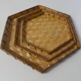 Rattan and bamboo pull-out trays