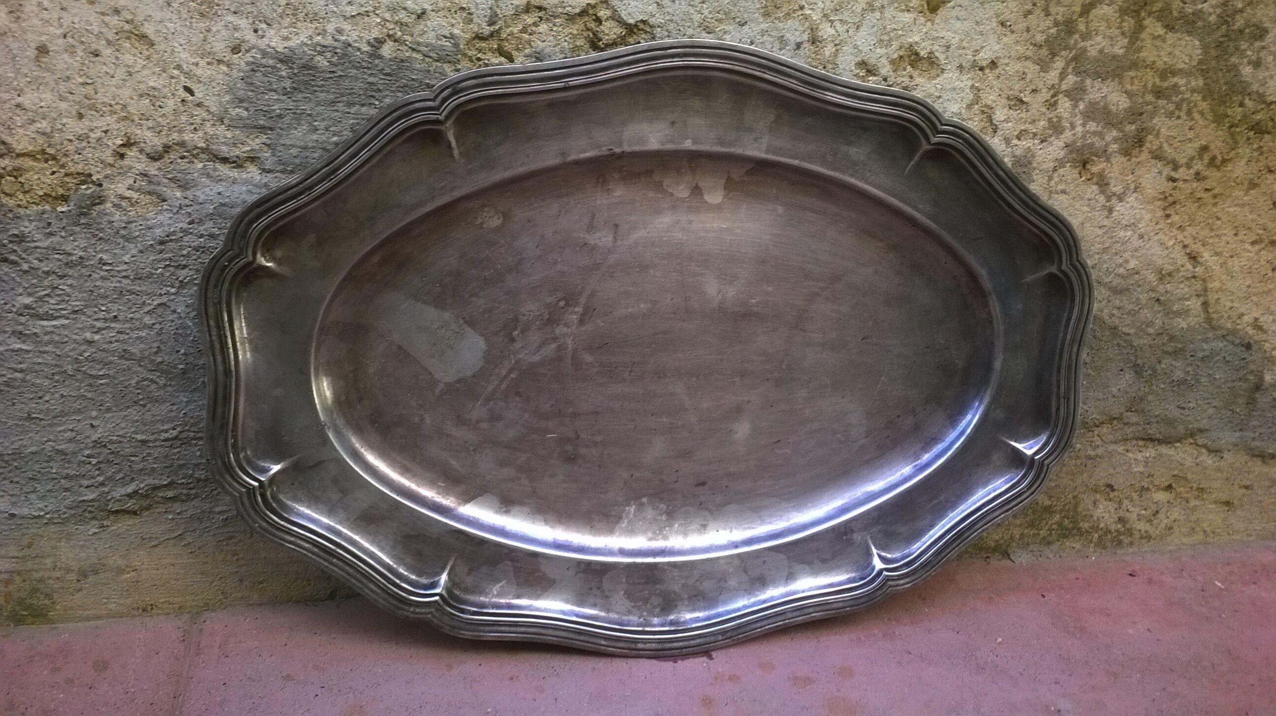 Silver metal dish