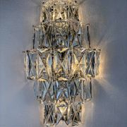 Kinkeldey XL 5-tier cut crystal wall sconce, Germany, 1970s