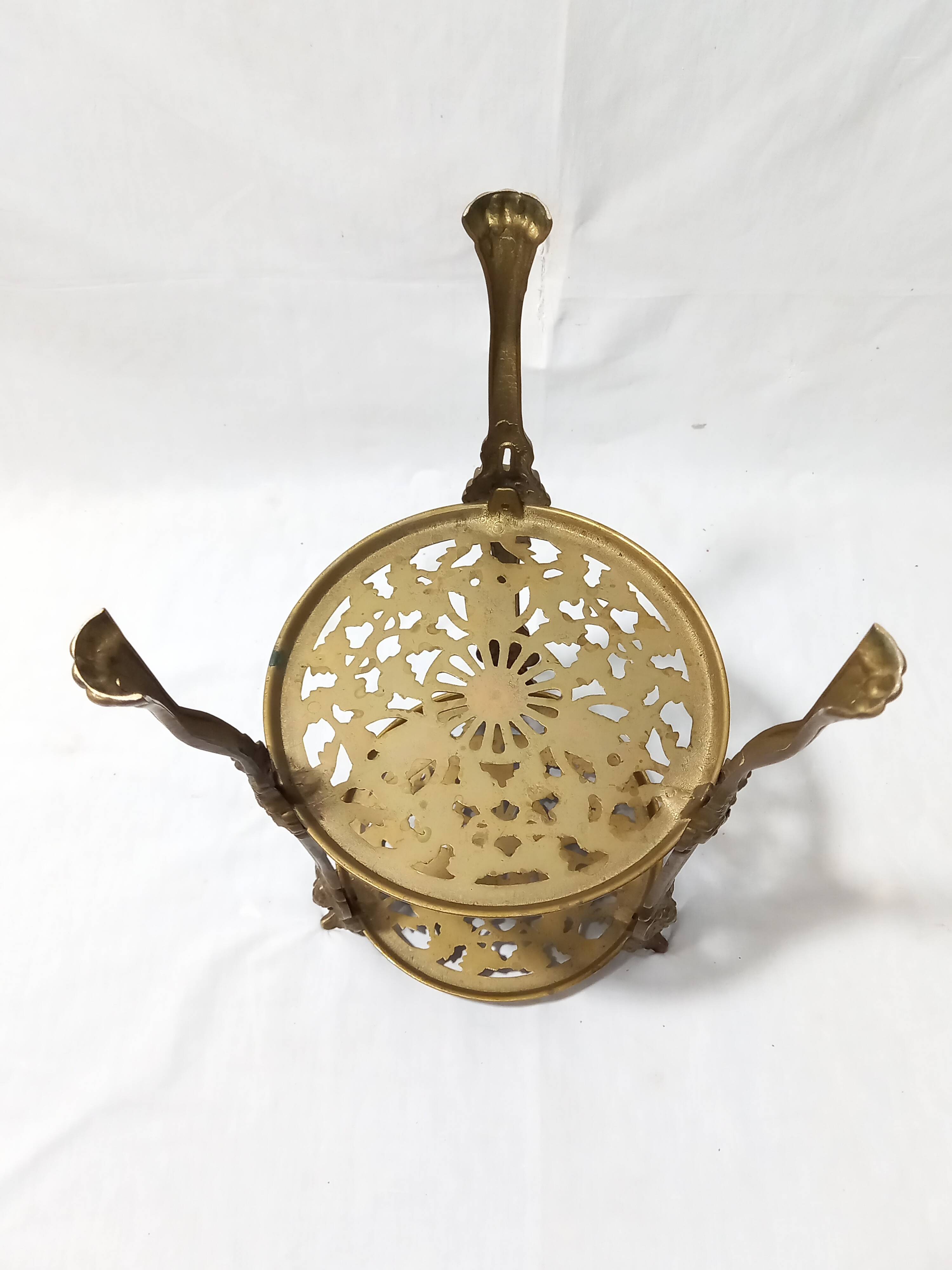 Pair of Victorian Style Openwork Brass Bolsters