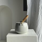 Petite théière asiatique en grès anse en rotin H11 D10