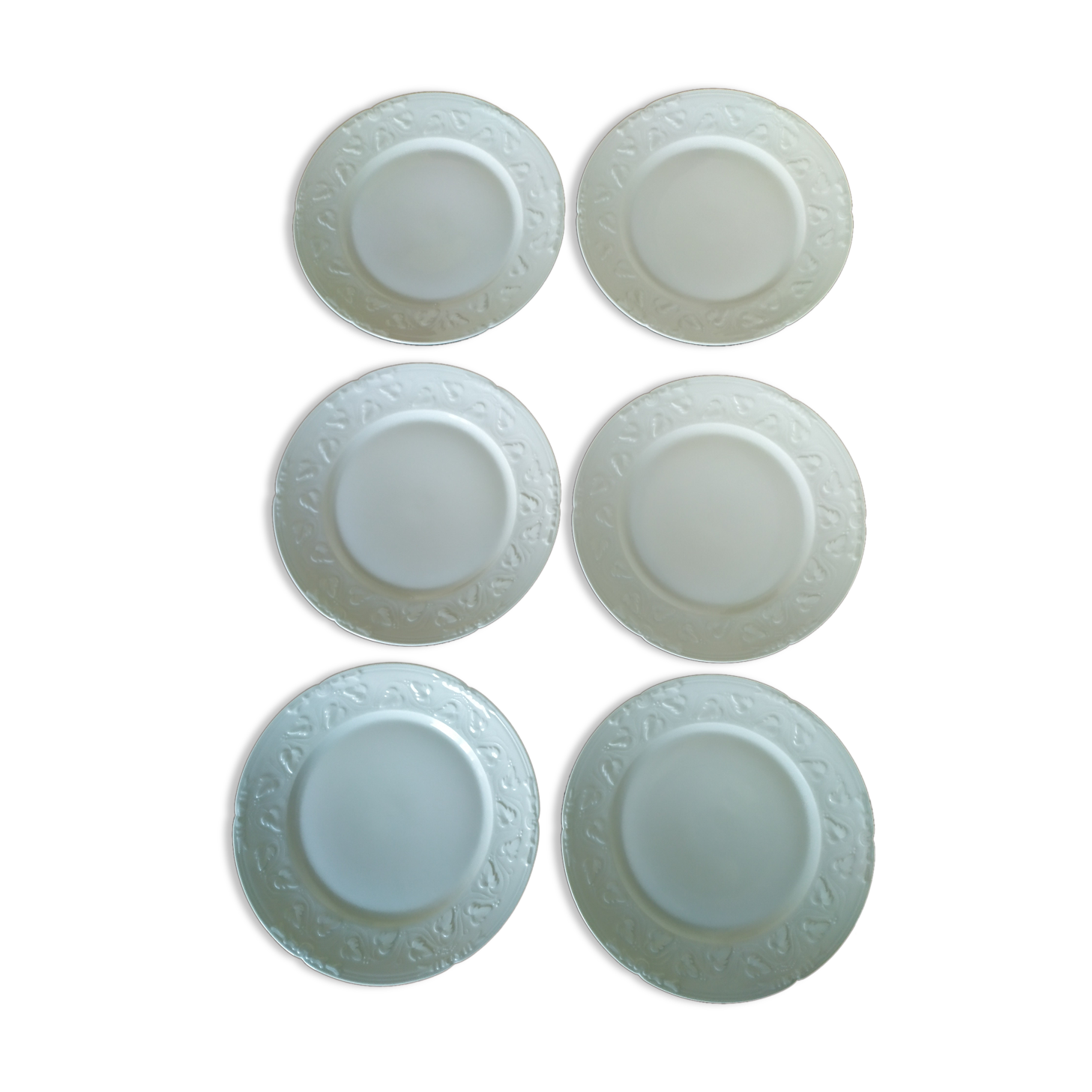 6 plates for dessert Haviland Charles field Imperatrice all wite