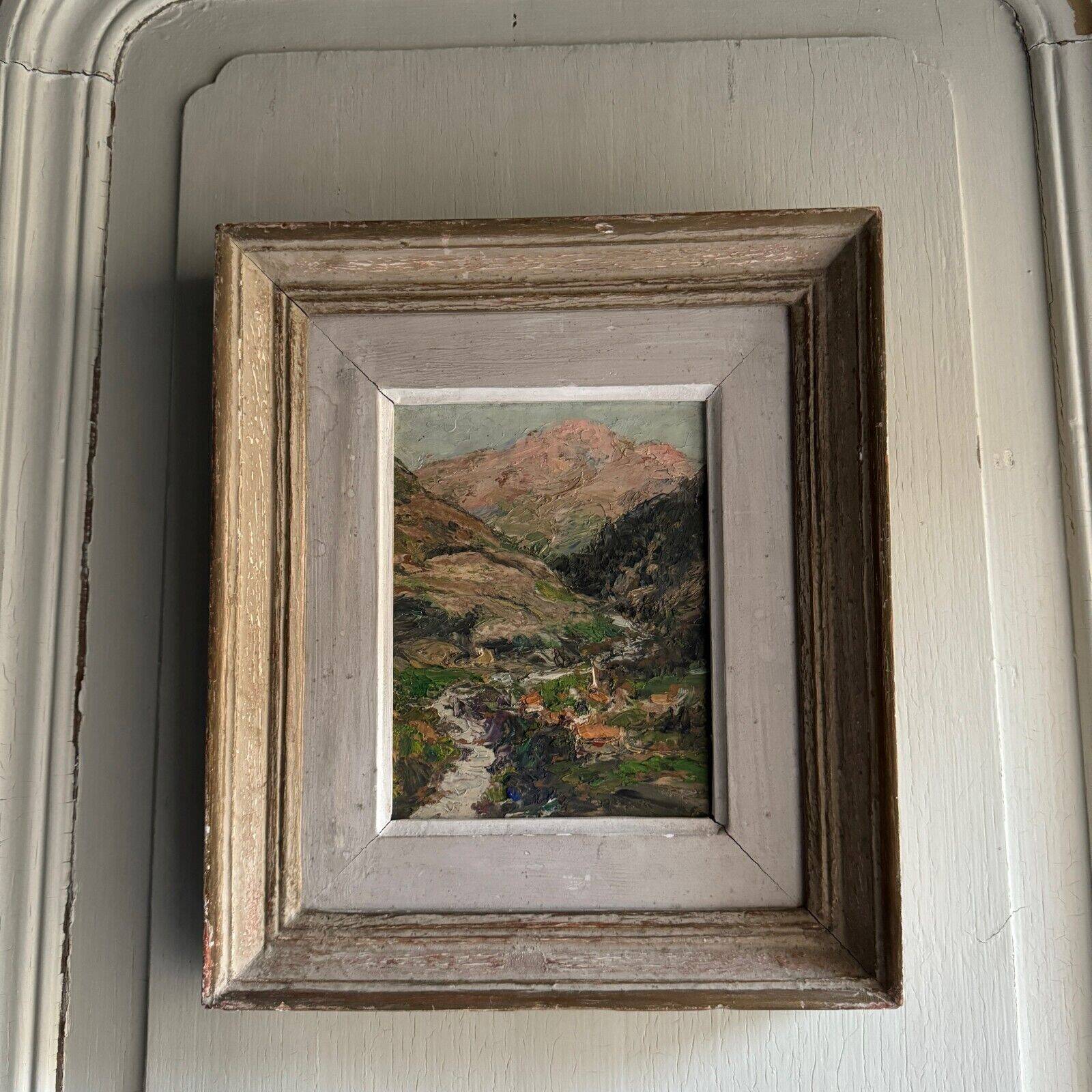 Oil on panel by J. Denier 1920 La Maurienne