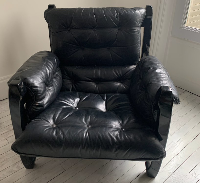 Armchair and footrest by Luciano Frigerio 1960