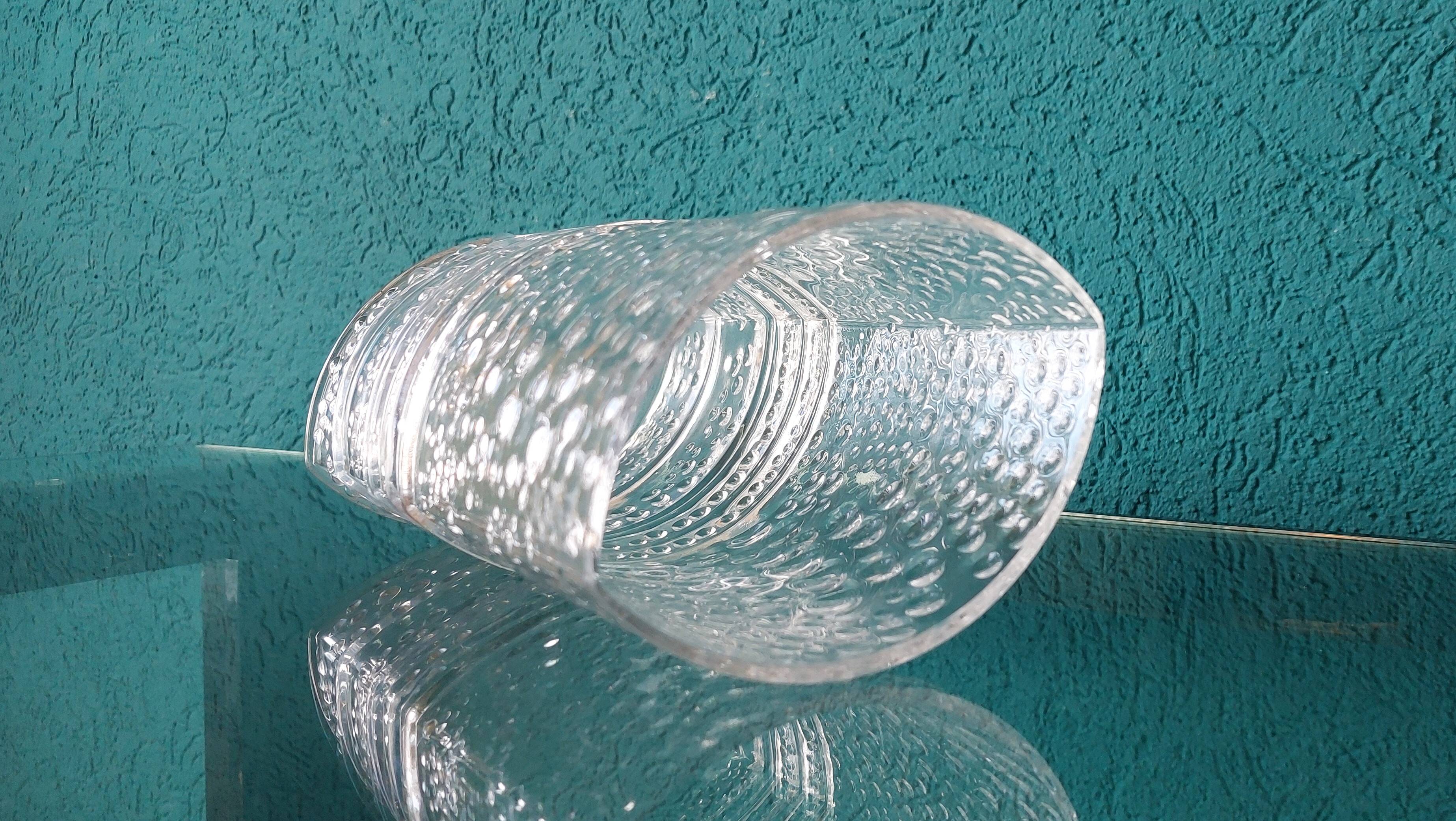 Vintage Structured Glass Vase by Willem Heesen for Leerdam Glass Factory