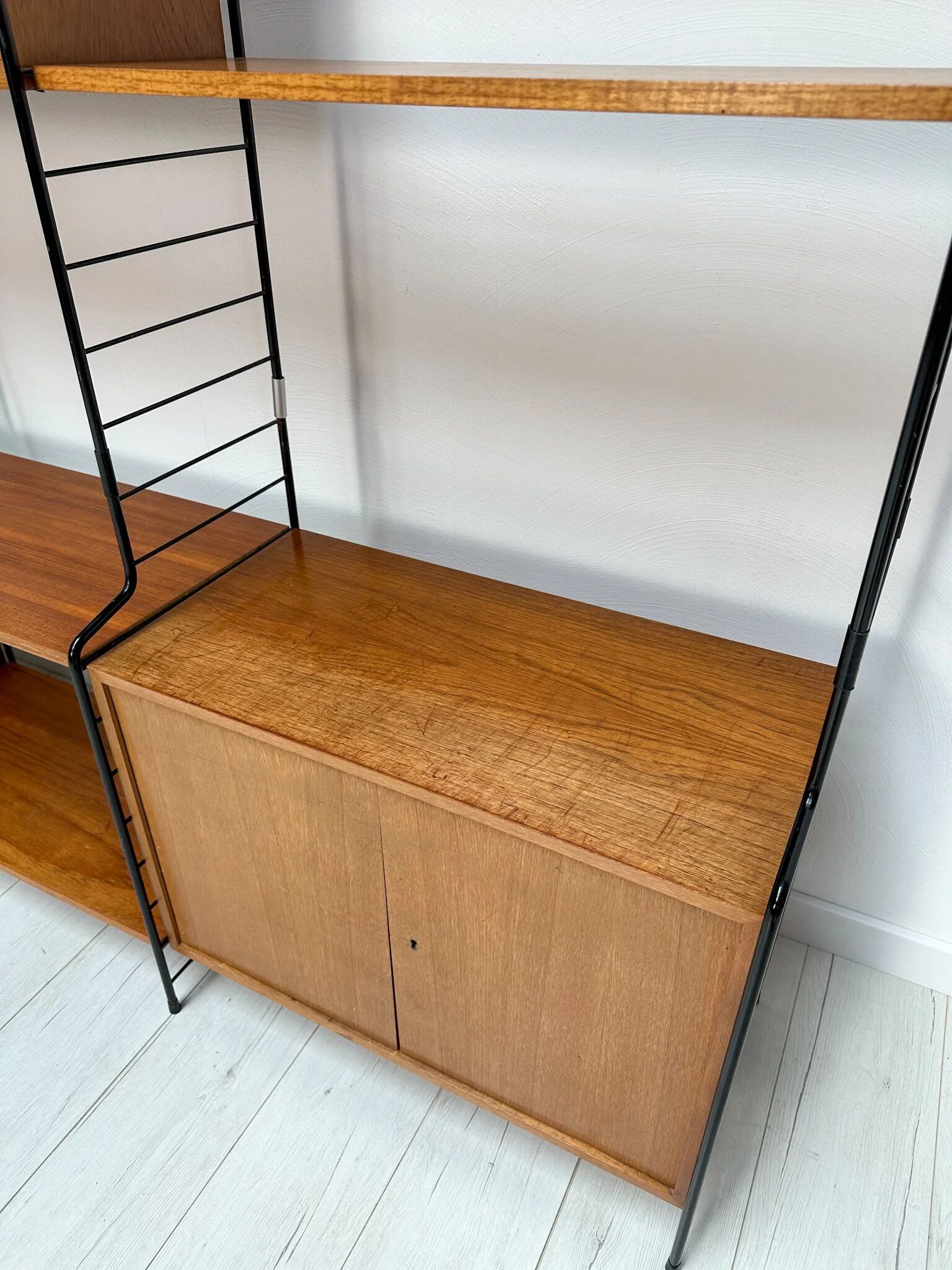 1960s Vintage Freestanding Walnut Shelving System by WHB
