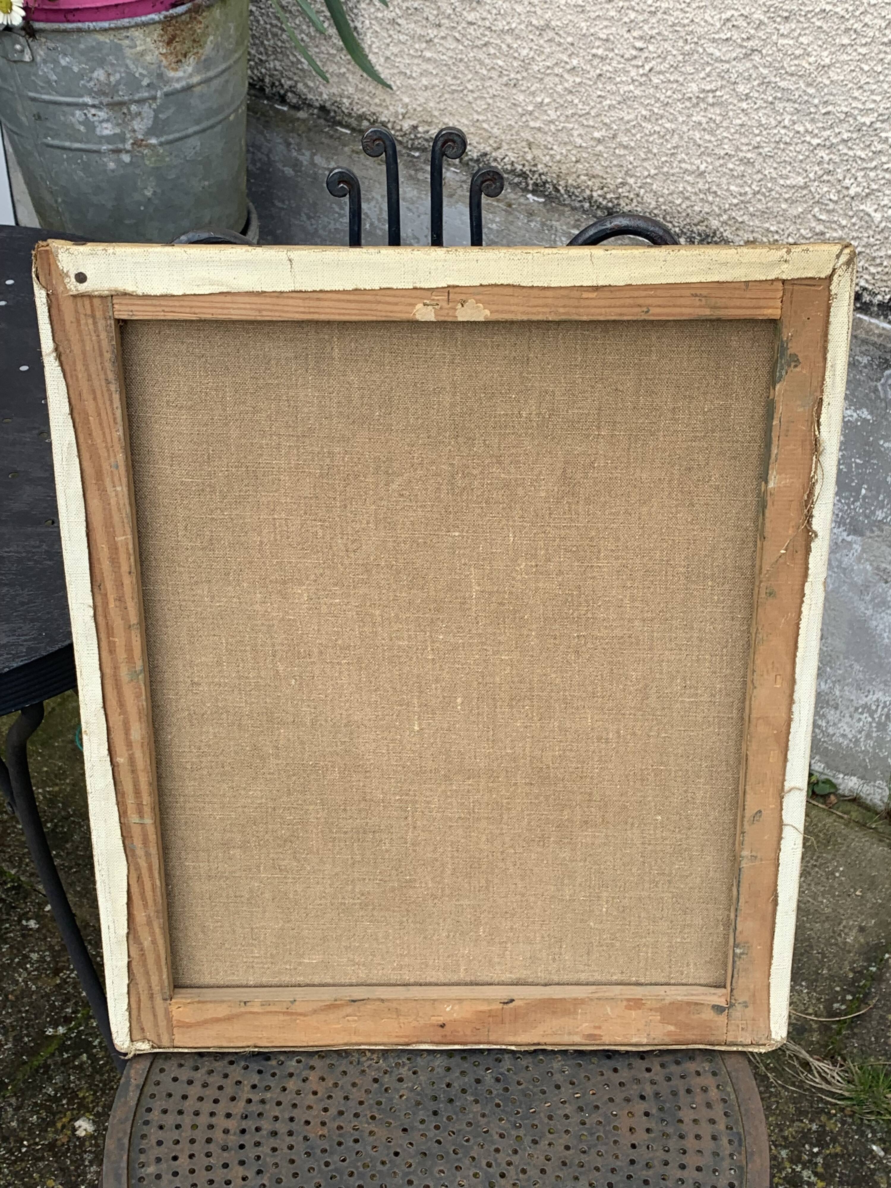 Painting, painting portrait of a man, vintage, circa 1960 unsigned, attributed to Roger Schmitt