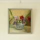 Original Swedish floral still life oil on panel painting
