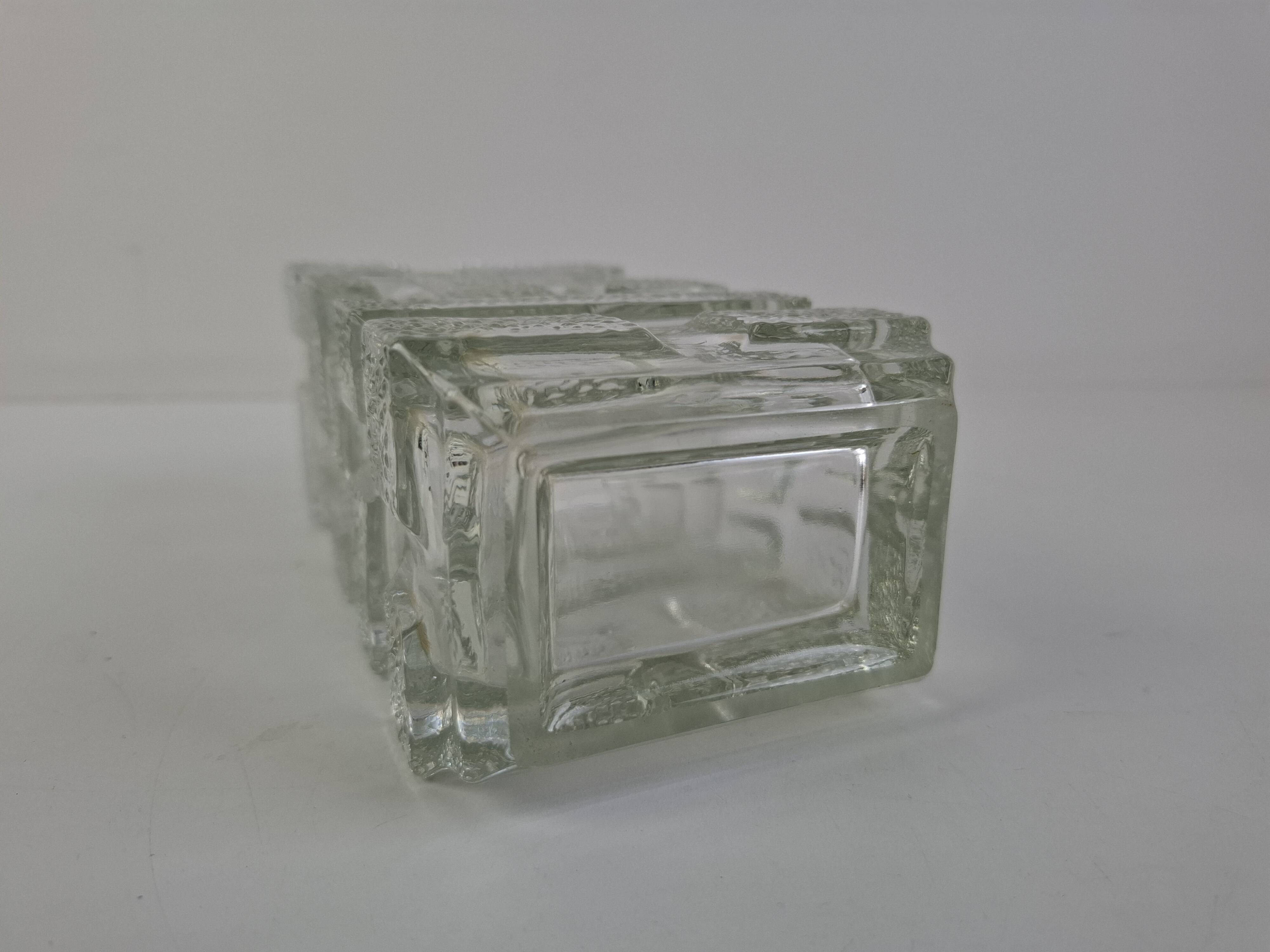 1969 Brickwork Pressed Glass Vase by Jiří Zejmon for Rudolfova Huť, Czechos