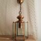 Brass and glass lantern pendant/chandelier - vintage