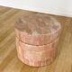 Pouf coffre patchwork cuir beige