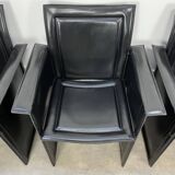 8 style Korium leather chairs in the style of Matteo Grassi