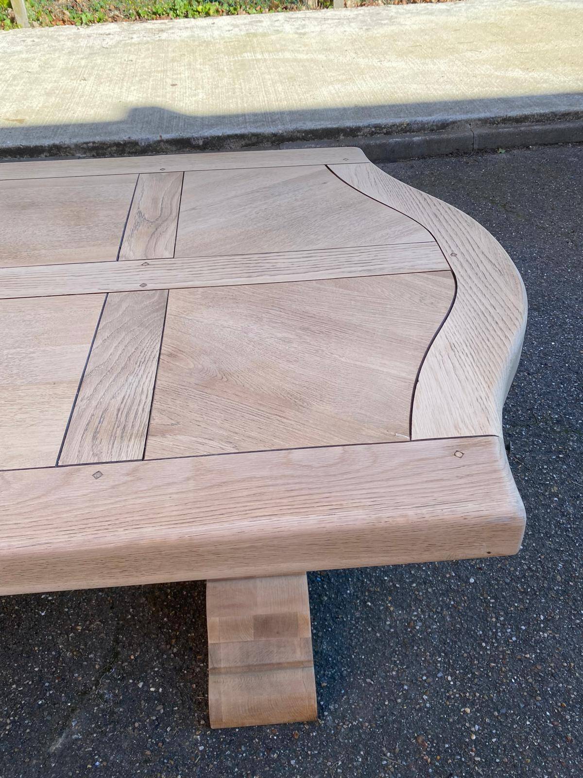 Renovated extendable monastery dining table in solid oak 220-300cm