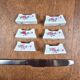 Set of 6 vintage knife rests, white porcelain with flowers