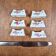 Set of 6 vintage knife rests, white porcelain with flowers