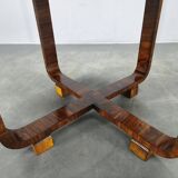 Table basse en placage de noyer Art Déco, Tchécoslovaquie, années 1930