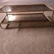 Vintage 80's brass coffee table, glass tops
