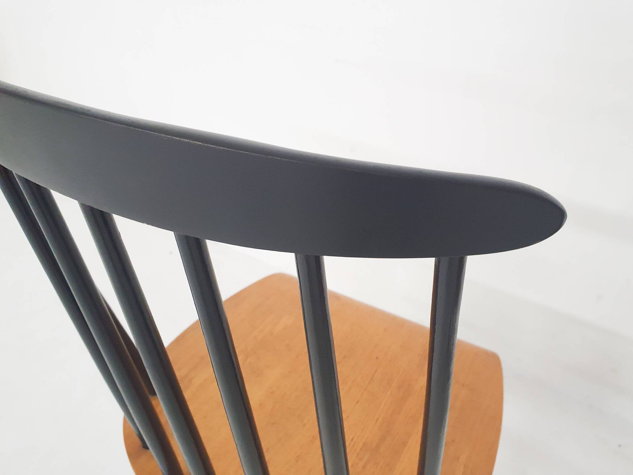 Set of two spindle back chairs, The Netherlands 1960's