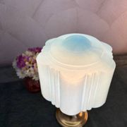 Art Deco lamp from the 1930s in turquoise opaline.