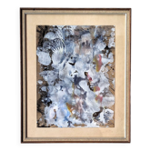Tableau abstrait véra braun-lengyel peinture  art moderne tachisme