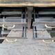 Medical metal furniture two doors four drawers brass handles
