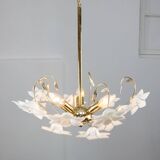 Vintage Italian Murano Glass Flower Chandelier