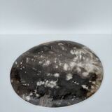 Medium petrified wood dish or pocket emptier, predominantly gray 1137