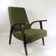 Olive Green Boucle Armchair design by Lejkowski – Leśniewski, 1970s