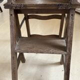 Old wooden library stepladder chair
