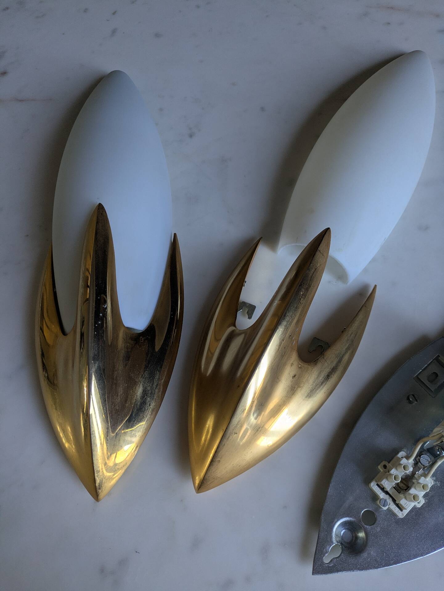 Paire d' appliques Space Age 70'
