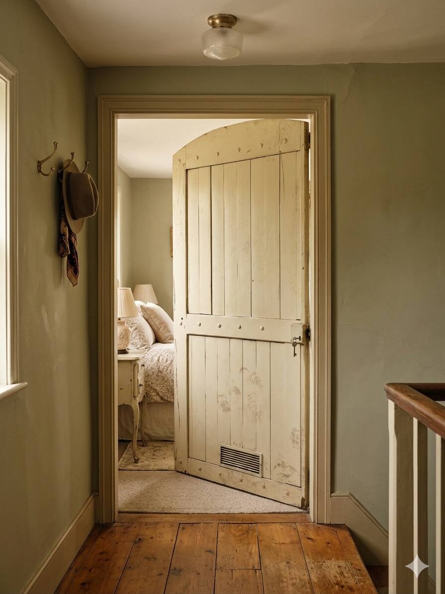 19th-century solid oak barn door