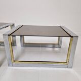 Set of 3 Modern Regency Nesting Tables by Belgo Chrom, 1980's