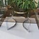 Paul Legeard Steel and Glass Round Coffee Table 1970