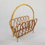 Bamboo and rattan magazine rack