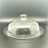 Presentation dish with transparent glass bell