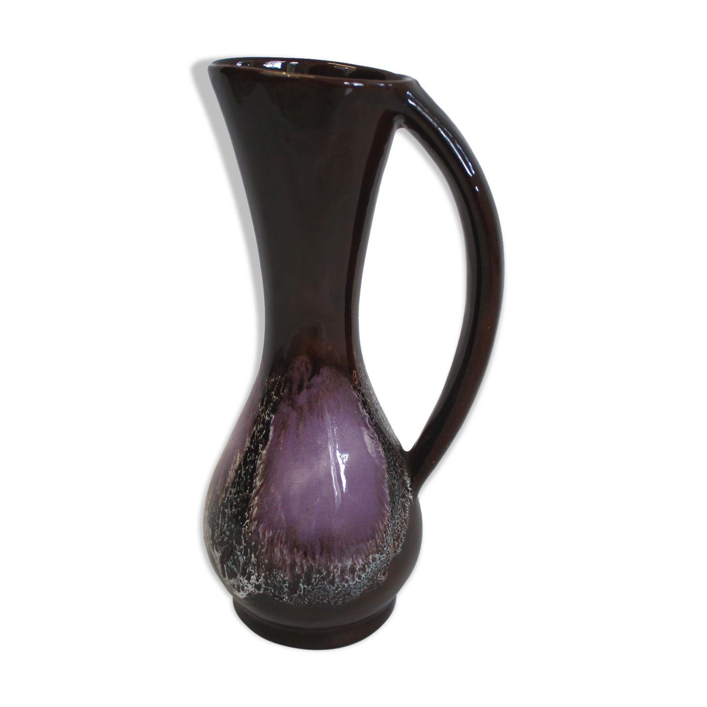 Vallauris vase tones purple and chocolate