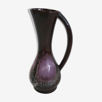 Vallauris vase tones purple and chocolate