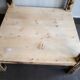 Vintage wooden side table, entrance console, square pedestal table 2 floors.