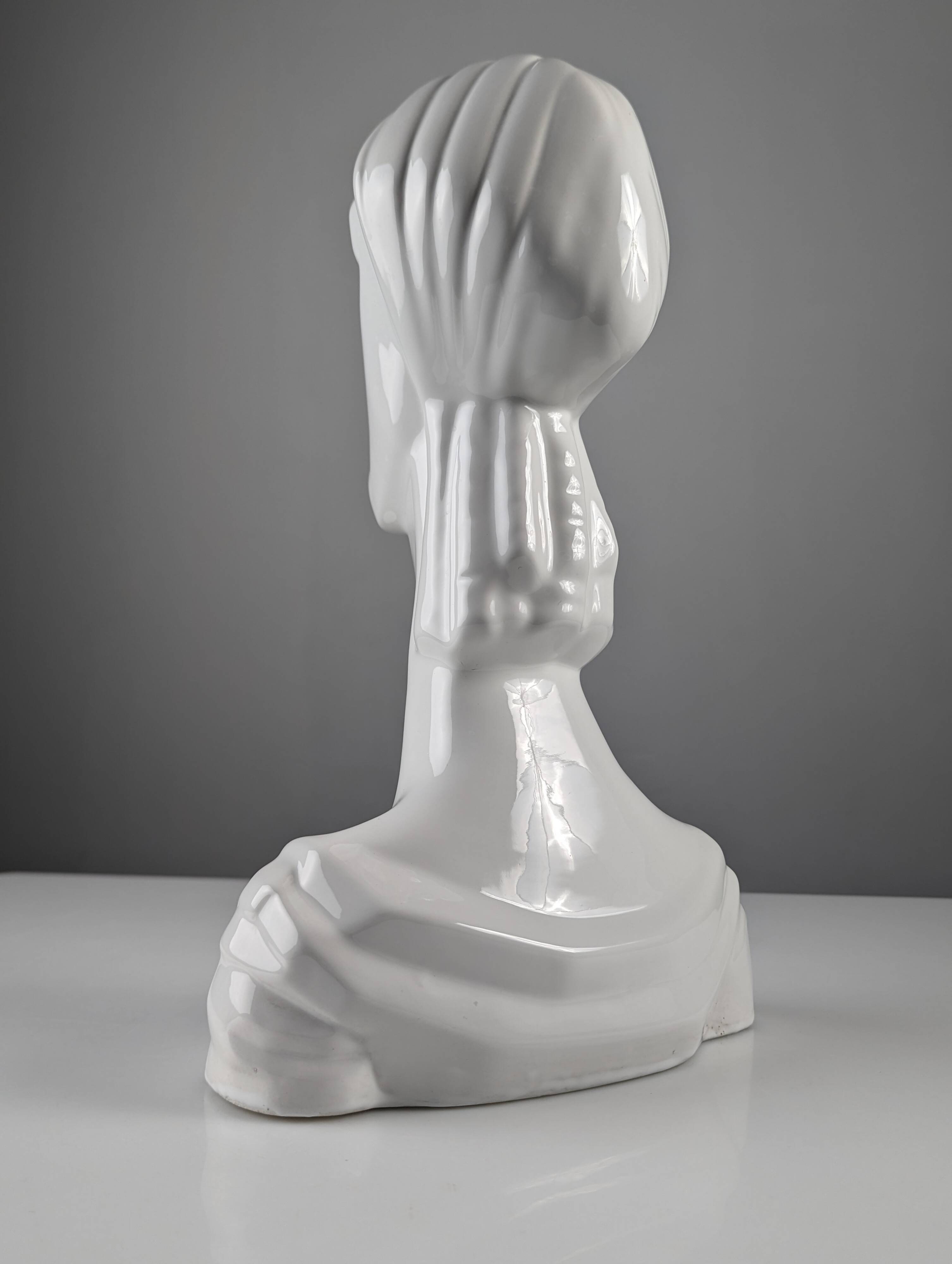 Art Deco Style Ceramic Woman Bust