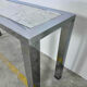 Seventies console structure chrome white marble top