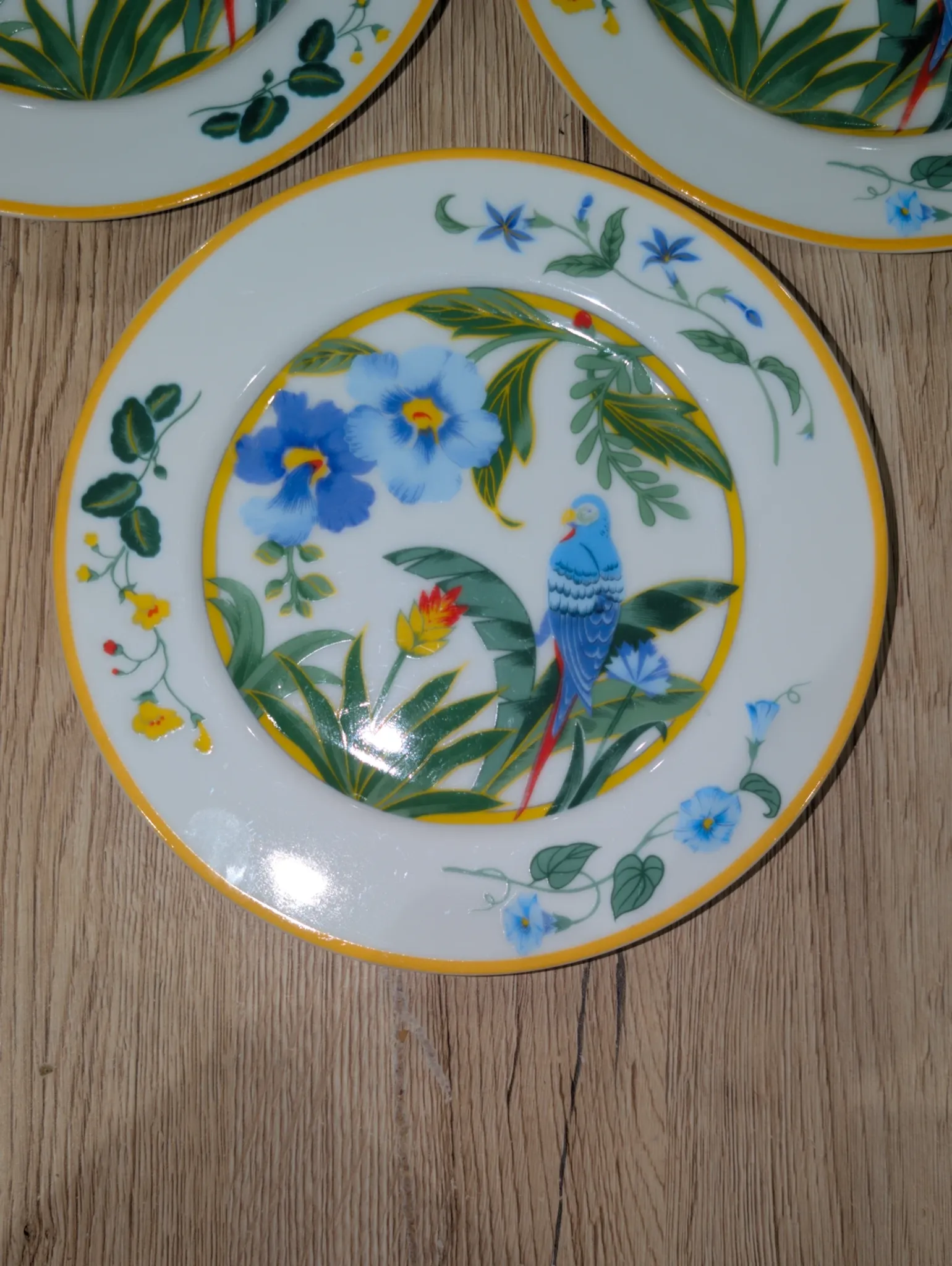 set of 3 dessert / sweet plates in white porcelain fi