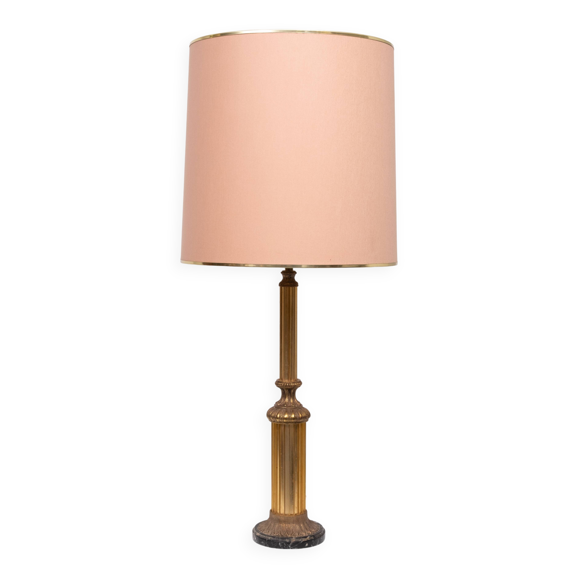 Hollywood Regency Gilded Brass Table lamp 1970s France