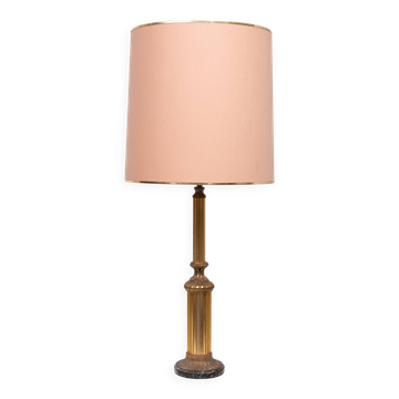 Lampe de table Hollywood Regency en laiton doré années 1970 France