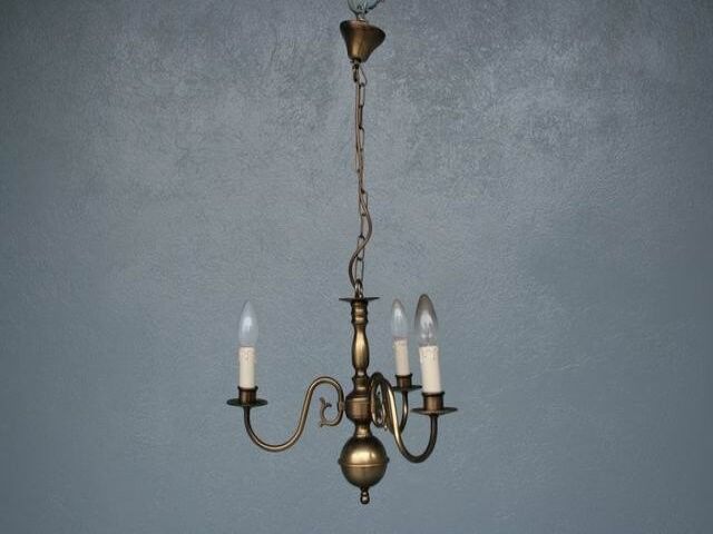Lustre hollandais en bronze 3 branches