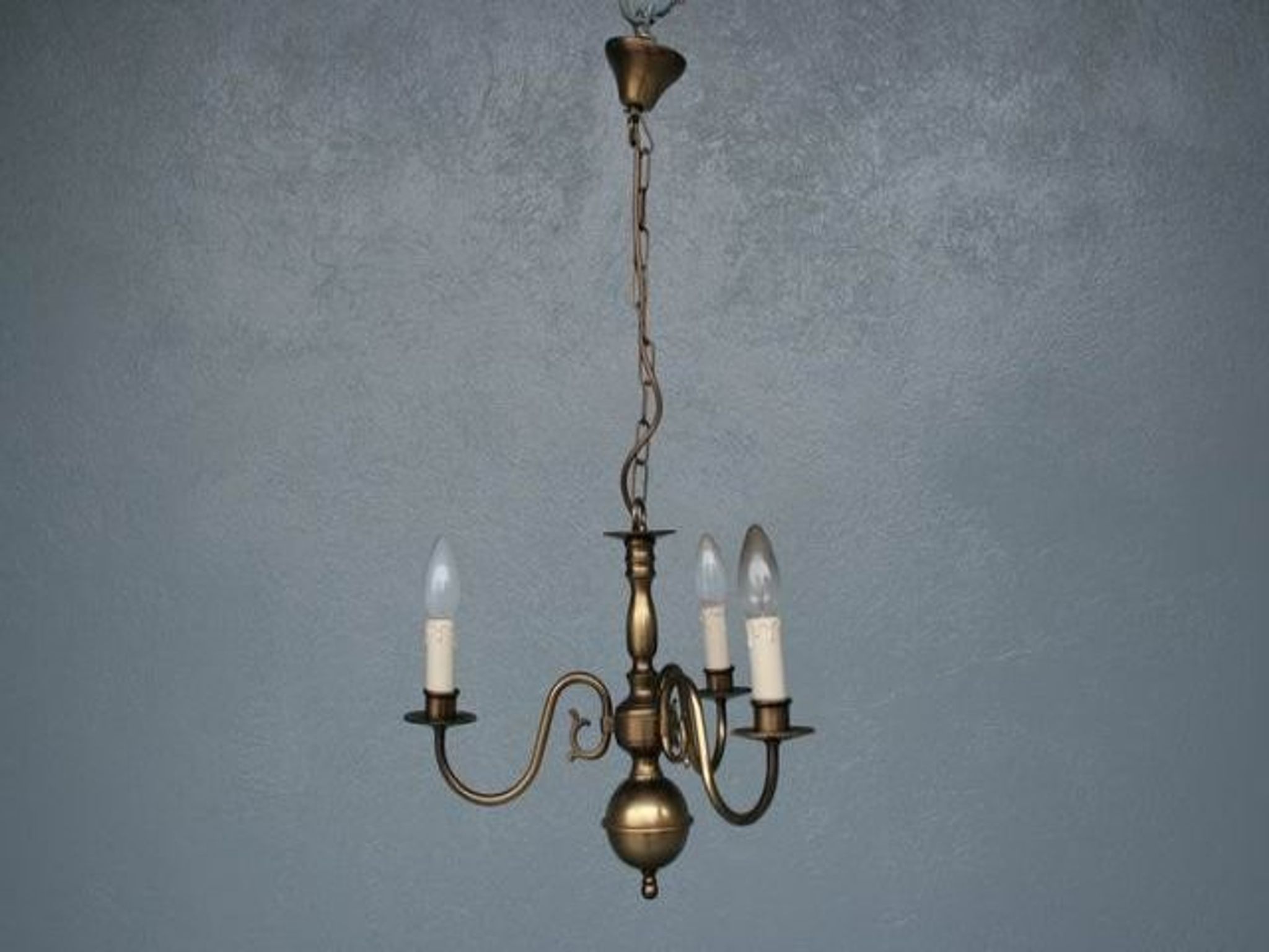Lustre hollandais en bronze 3 branches