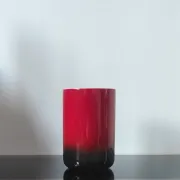 Vintage cylindrical vase in glazed ceramic